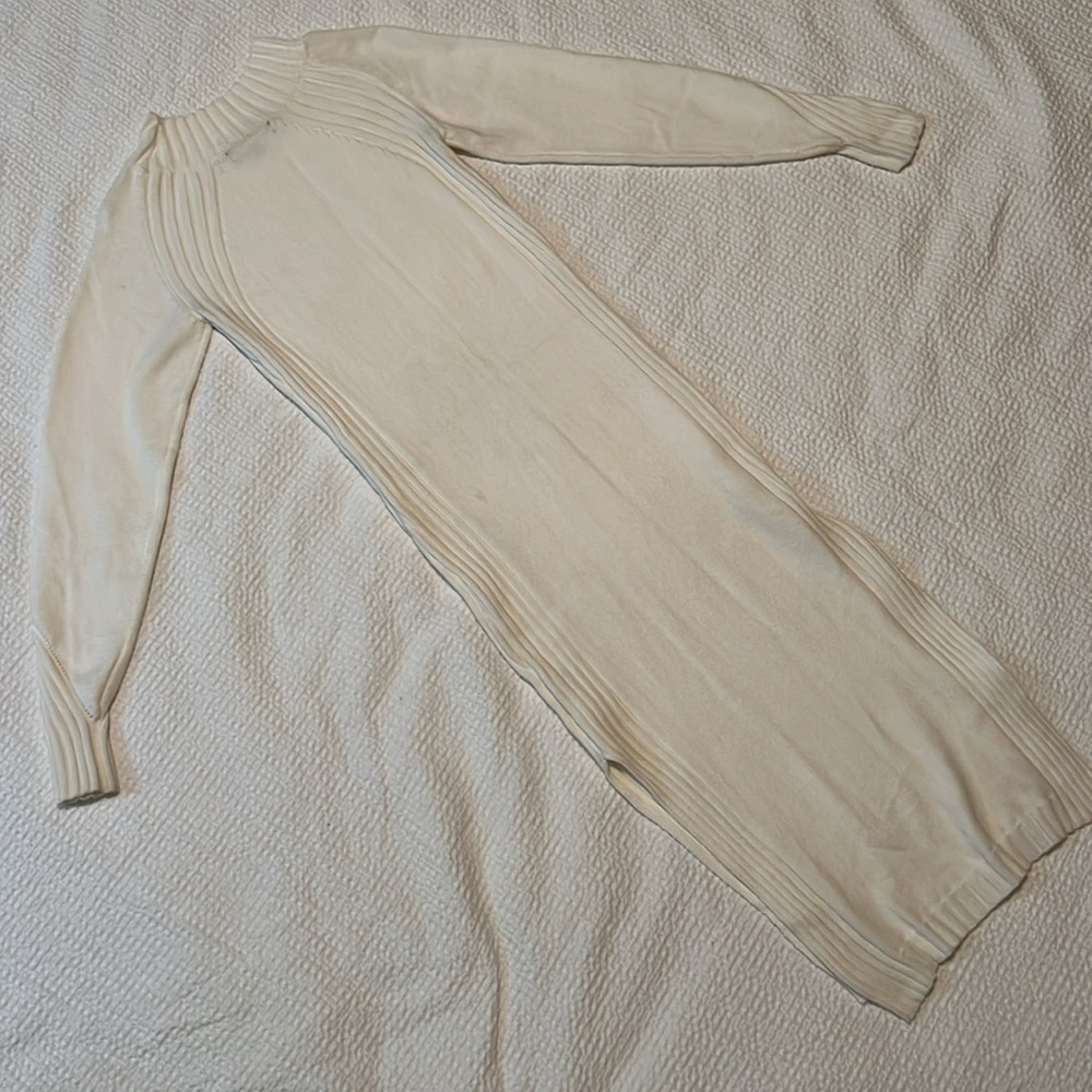 Snuggle Party Ivory Mock Neck Midi Sweater Dress - Picture 8 of 8